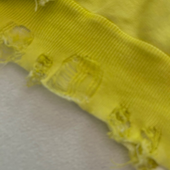 Unravel Project Yellow White Dip Dye Distressed Pullover Hoodie, Size S, NWT - Picture 6 of 11